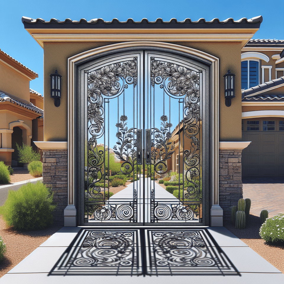 An iron door at a mid range house at las vegas text effect image