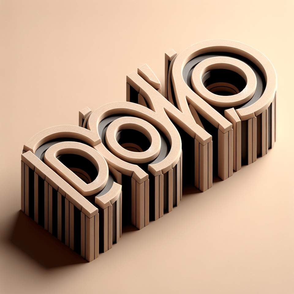 convert  text DOMO into 3d text text effect image
