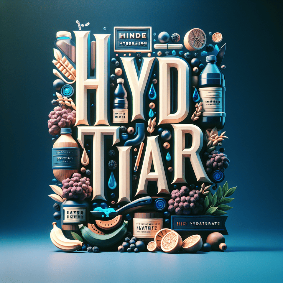HYDRATED, cinematic, 3d render, typography text effect image