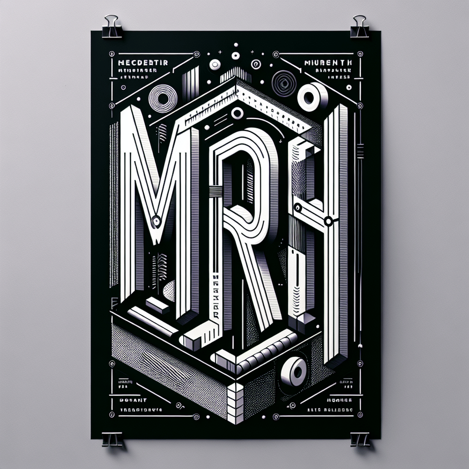 MRH, typography, cinematic, 3d render text effect image