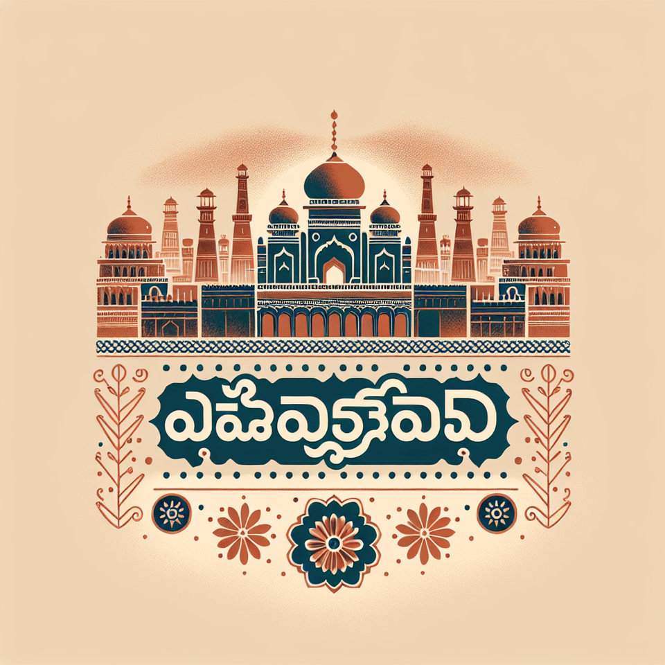 Telugu Text శ్రీ రామ నవమి శుభాకాంక్షలు with Indian ornamental elements around, lean design, Ayodhya's Ram lalla image as background text effect image