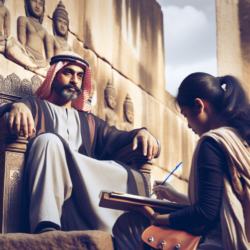 a man sit on king chair and sagir write on wall text effect image