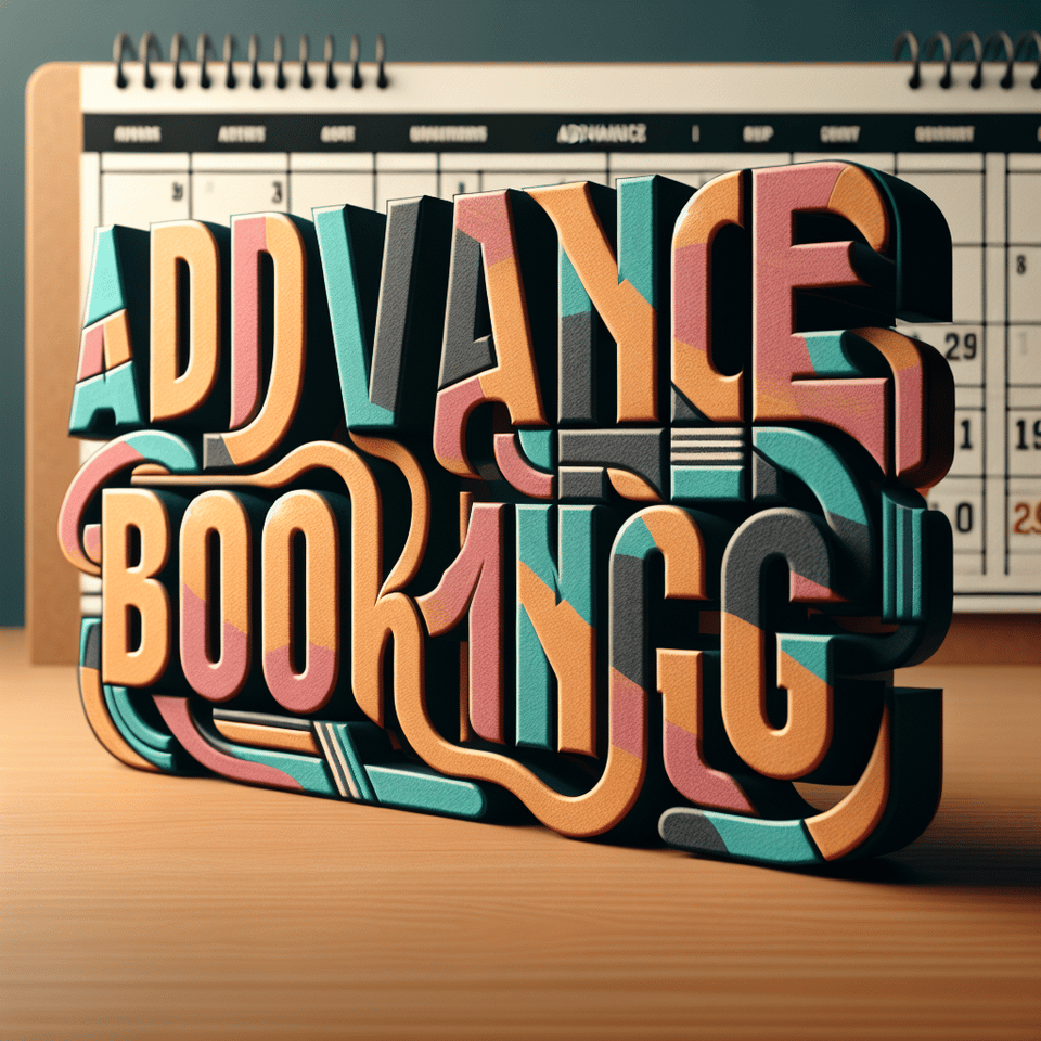Advance Booking , typography text effect image