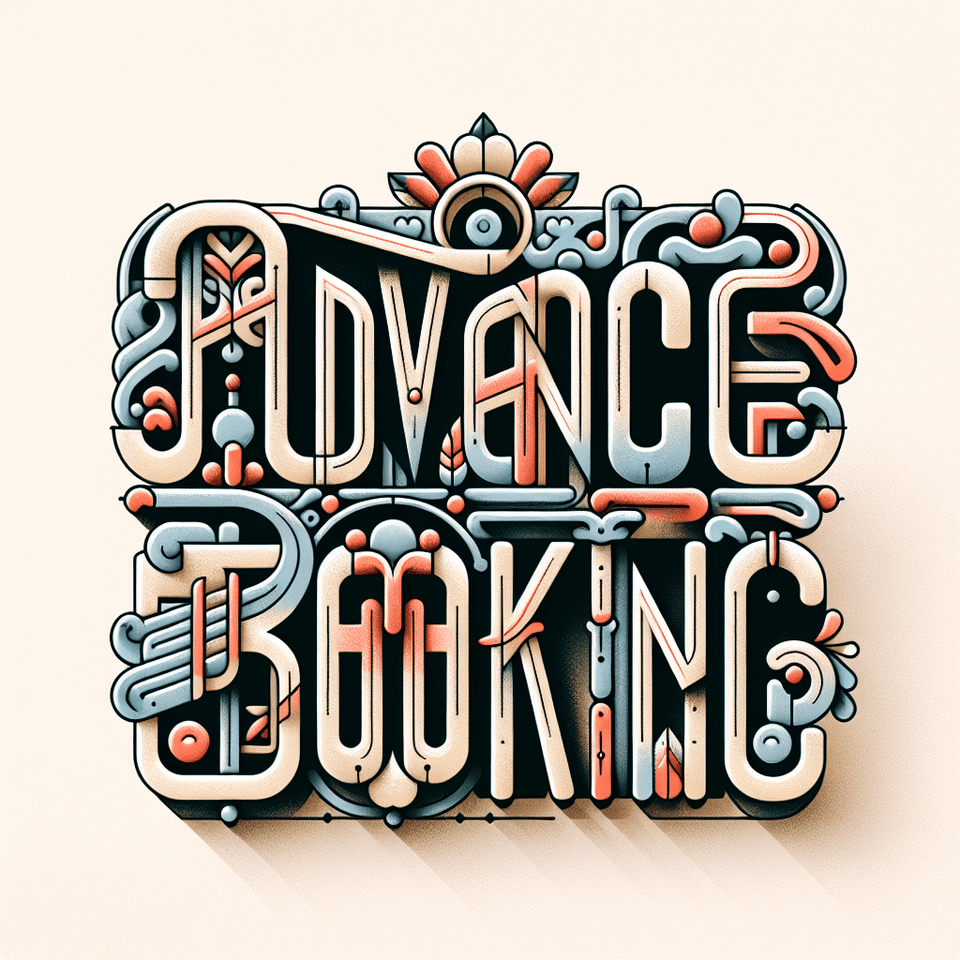 Advance Booking , typography text effect image