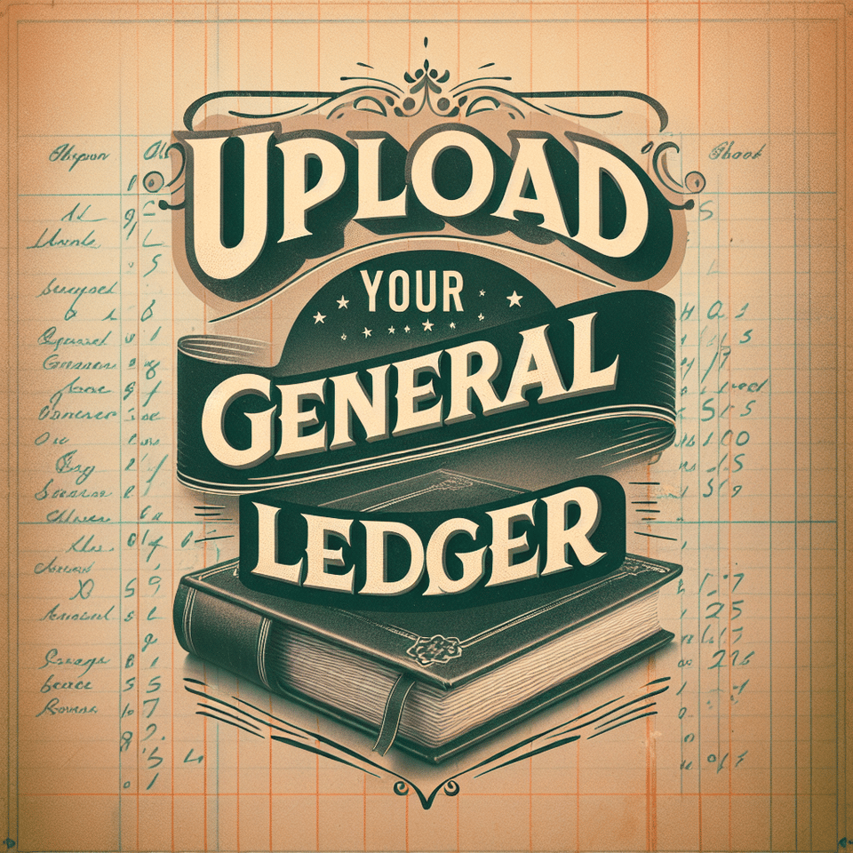 Upload Your General Ledger , typography text effect image