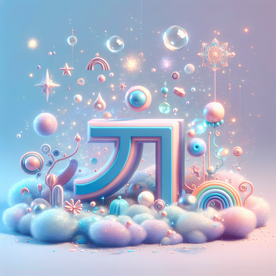 3D rendered ദേവസേന text in pastel colors that blends seamlessly into a whimsical, magical scene. text effect image