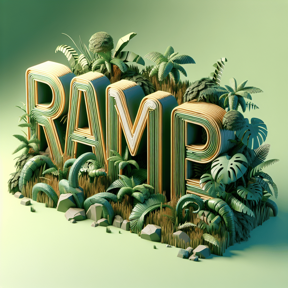 ராமரின் 3D TEXT IN JUNGLE FONT, 3d render text effect image