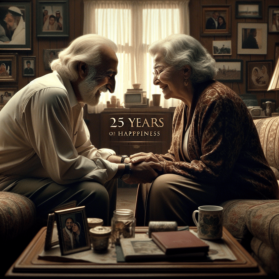 25 Years of Happiness, Respect and Understanding, cinematic, photo text effect image