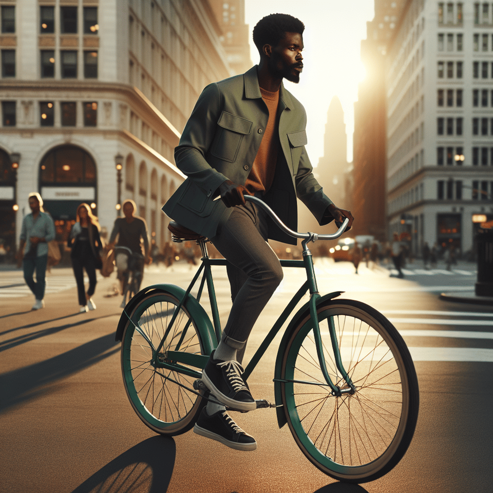 A black man driving a green bike text effect image