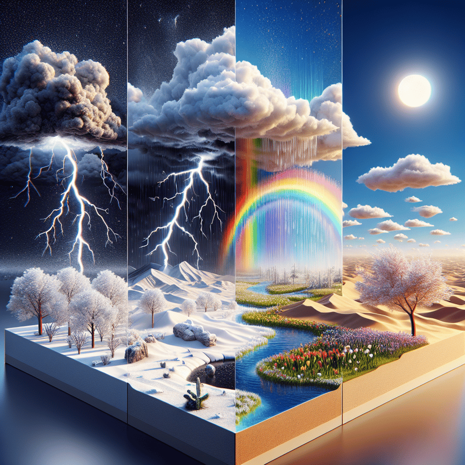 weather events, 3d render text effect image