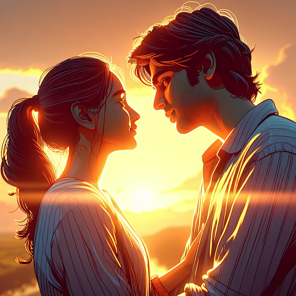 Sharath love rashmi, cinematic, illustration, 3d render, photo text effect image