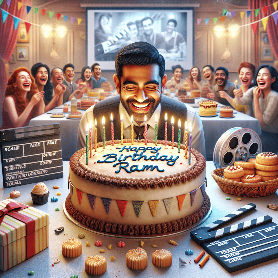 Happy Birthday Ram, cinematic text effect image