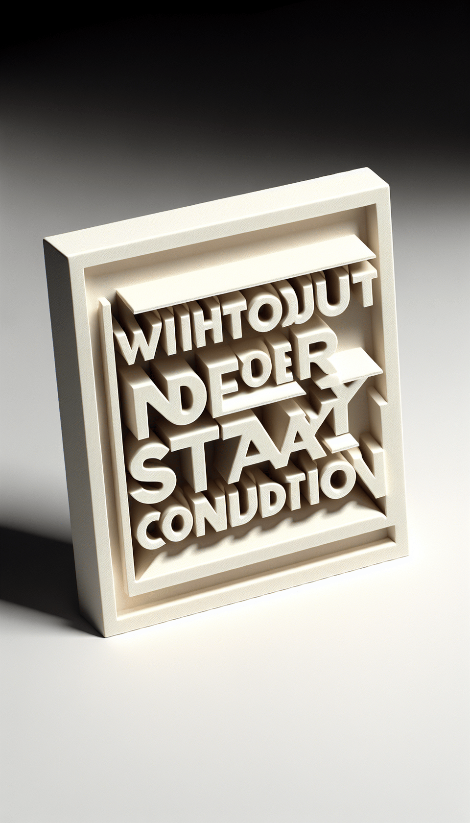 WITHOUT NO FURTHER STAY CONDITION , 3d render text effect image