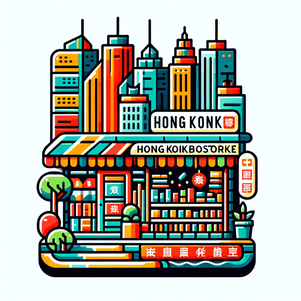 香港書店 彩色商標 白色底色, illustration text effect image