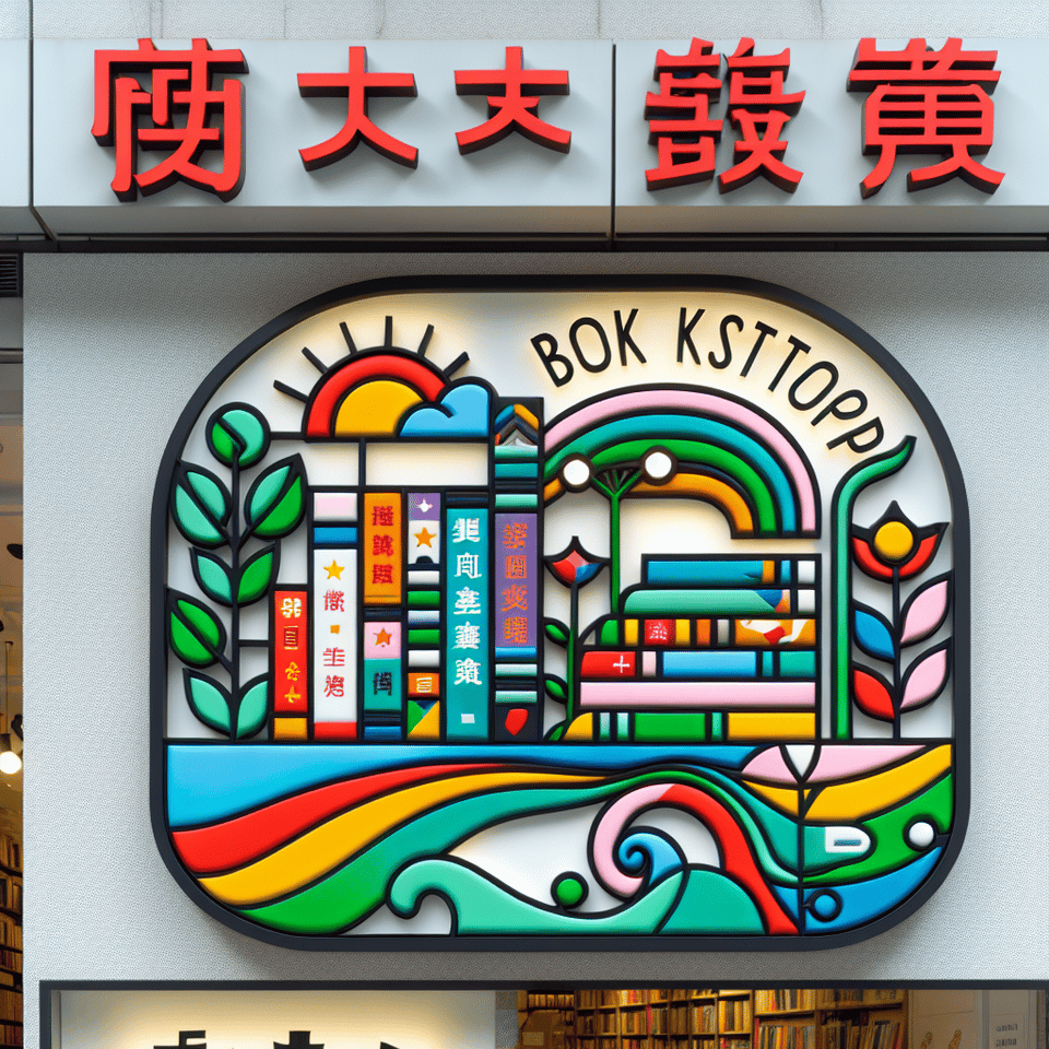 香港書店 彩色商標 白色底色 text effect image