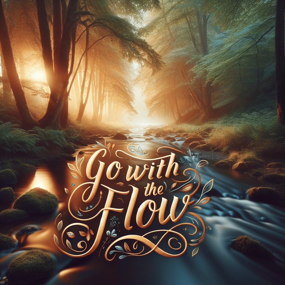 go with flow , typography text effect image