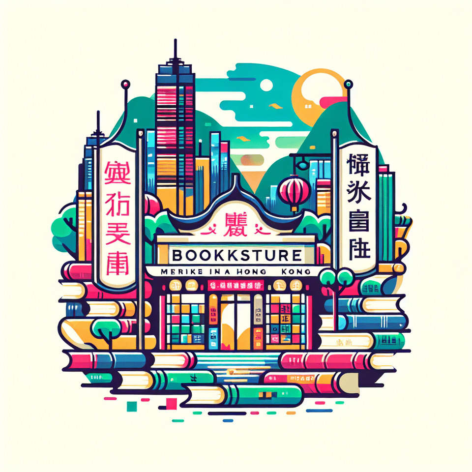 香港書店 彩色商標 白色底色, illustration text effect image