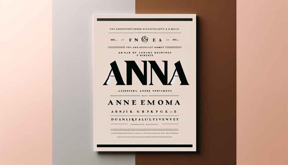 Luxurious and sophisticated black font features the text Anna., poster text effect image
