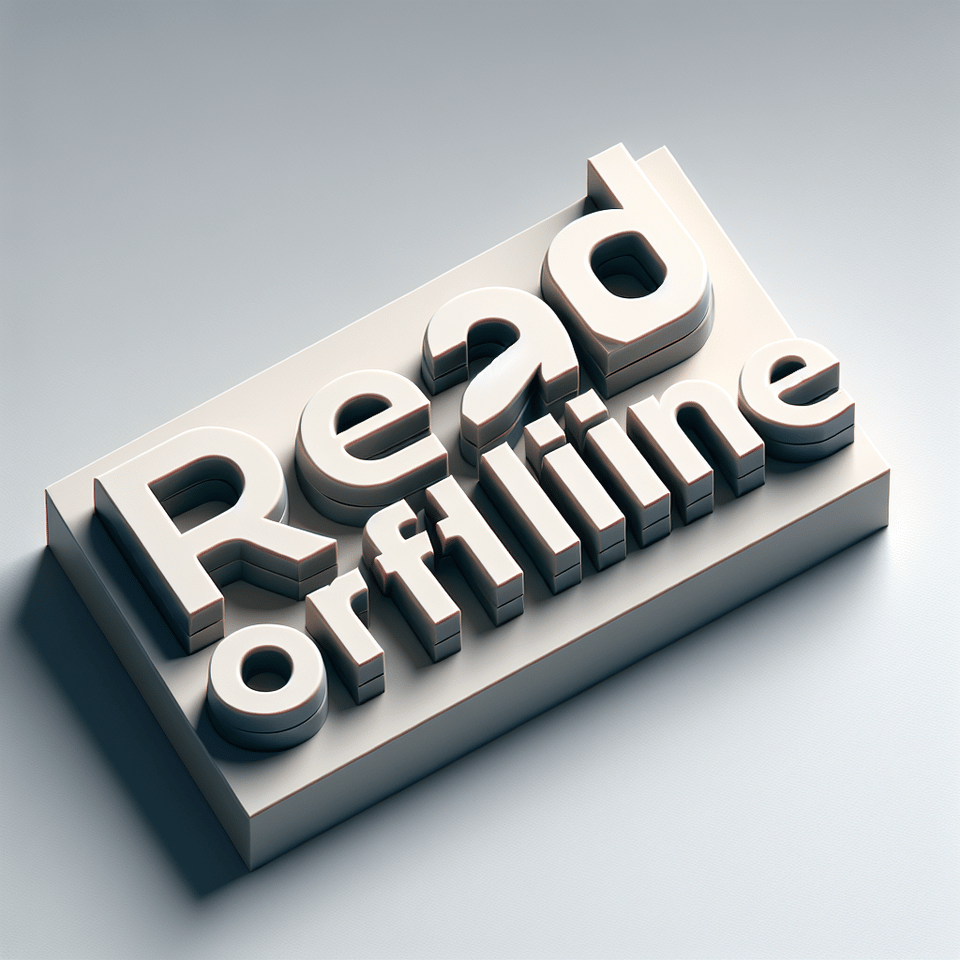 3d rendering of read offline text in minimalistic and bevelling style text effect image