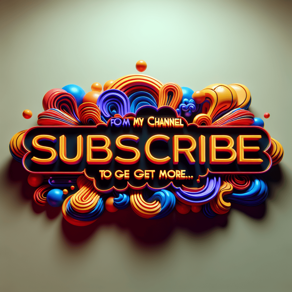 create a 3d text of subscribe to my channel to get more.. text effect image