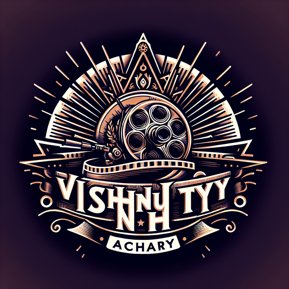 Vishnu Nath Achary logo, cinematic, illustration, typography text effect image