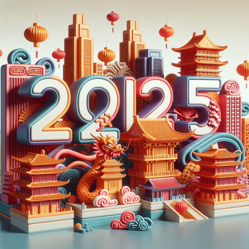 中國新年風格的2025立體文字 text effect image