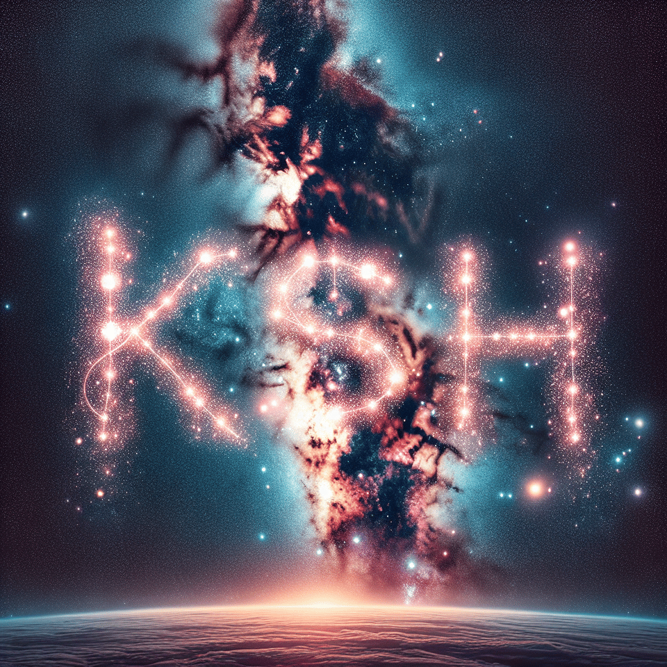 thw word krish in the milky way galaxy text effect image