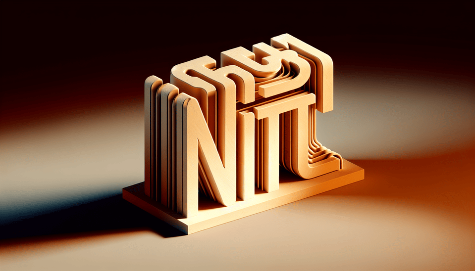 3d model of text Neural Niti. text effect image