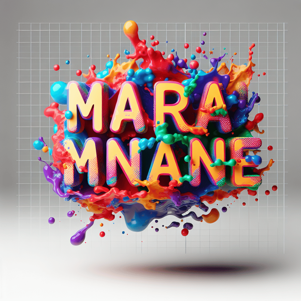 Text Maramanyane colorful splash 3d text on transparent background text effect image