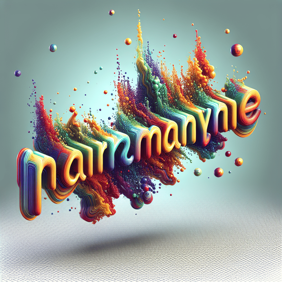 Text Maramanyane colorful splash 3d text on transparent background text effect image