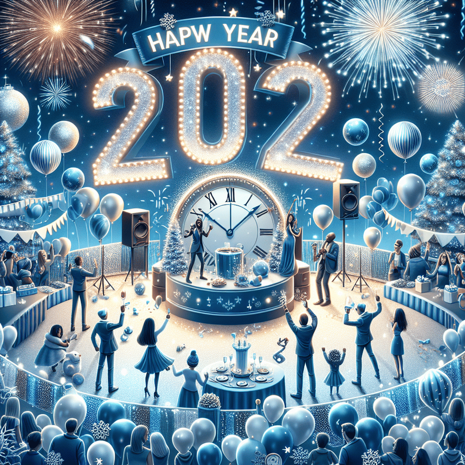 Happy New Year 2024, illustration text effect image