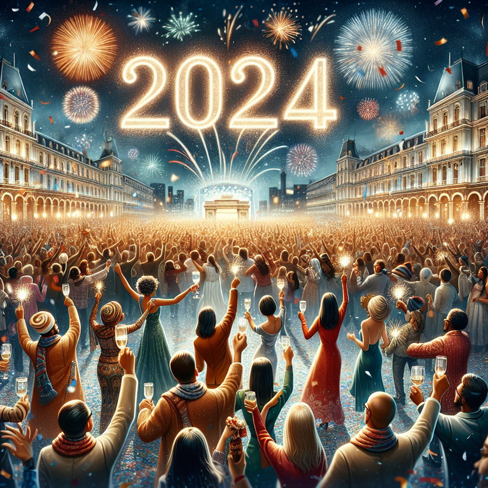 Happy New Year 2024 text effect image