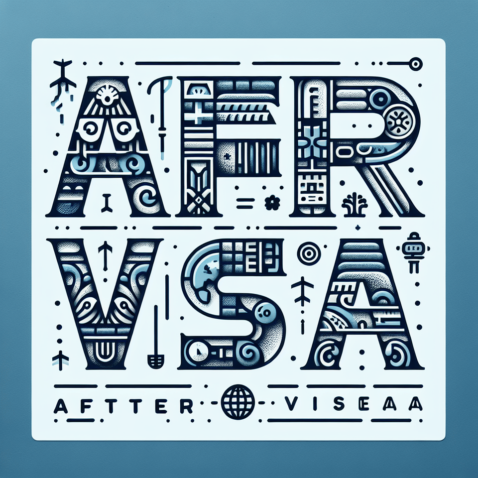 AFTER VISA, typography text effect image