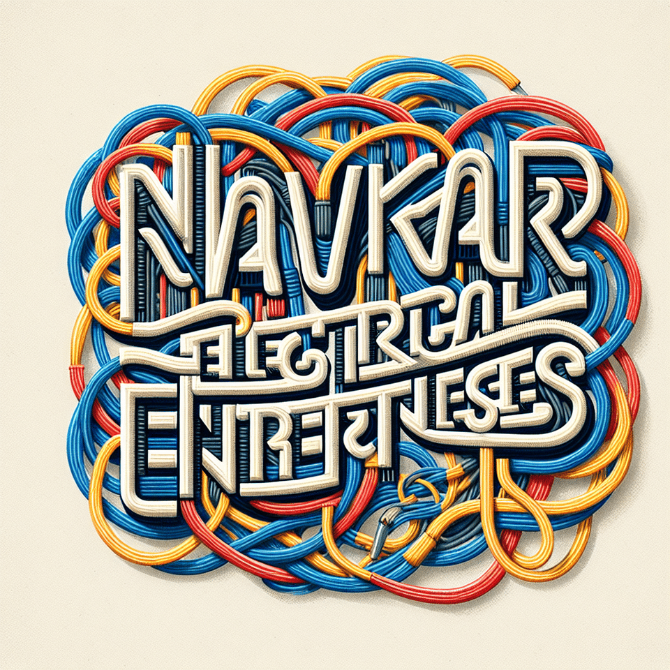 Write NAVKAR ELECTRICAL ENTERPRISES in a font made of wires and cables text effect image