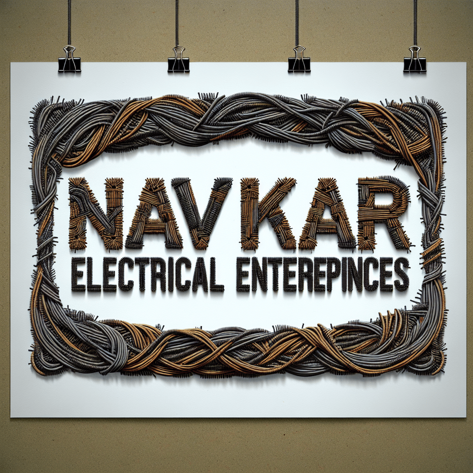 Write NAVKAR ELECTRICAL ENTERPRISES in a font made of cables text effect image