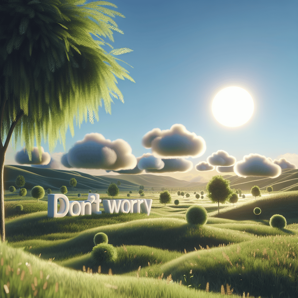 Don't Worry , 3d render text effect image
