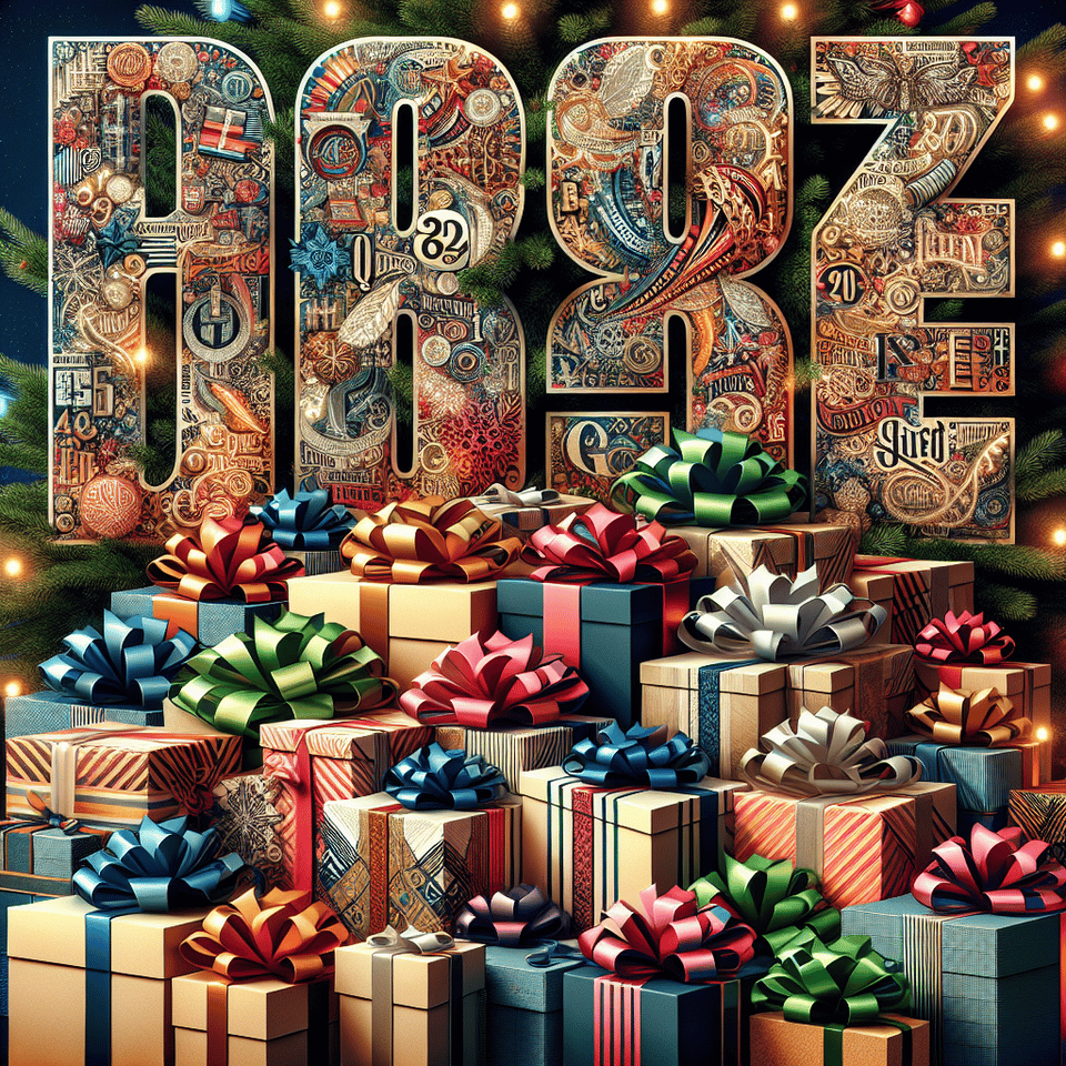 presents, typography text effect image