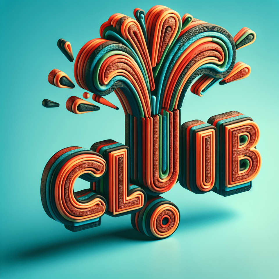 write the text CLUB in an exclamation shape text effect image