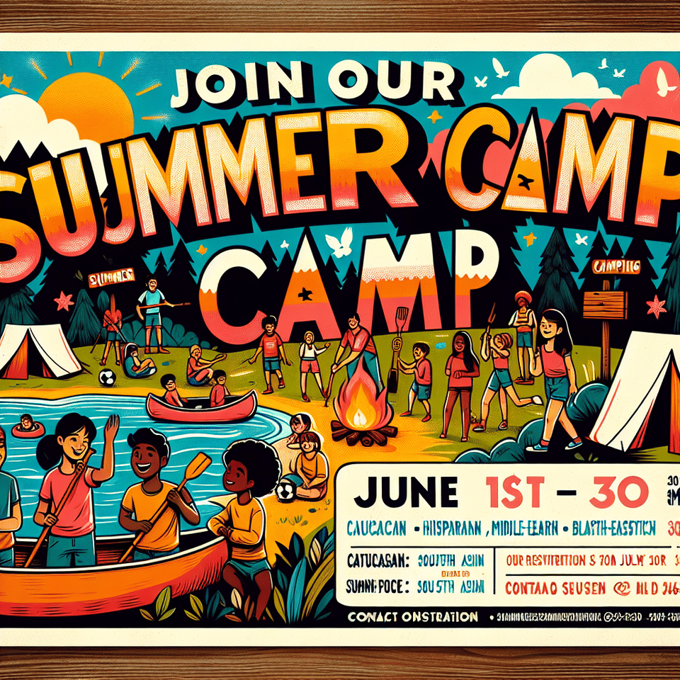 summer camp flyer text effect image