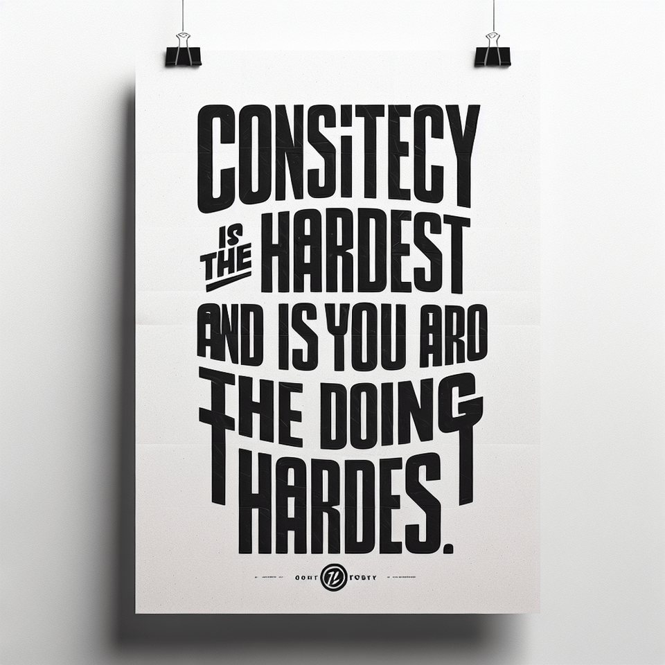 Consistency is the hardest and you are doing the hardest,, poster text effect image