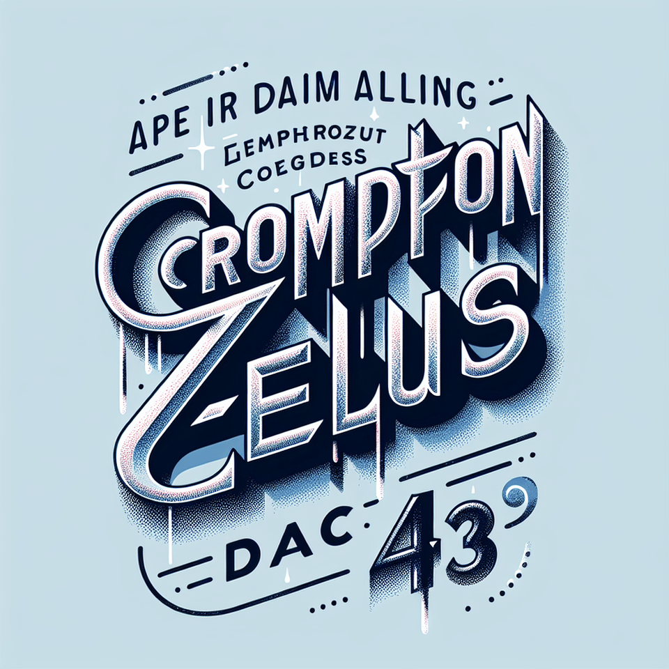 Create the text looks like very cool and wet Crompton Zelus DAC 43 text effect image