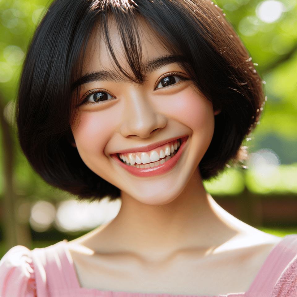 a smile girl text effect image