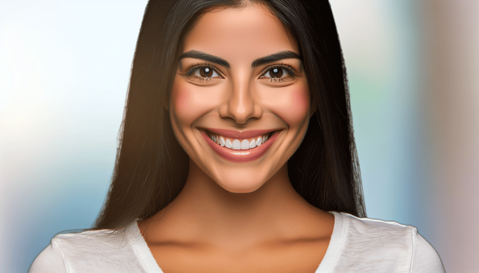 a smile woman, photo text effect image