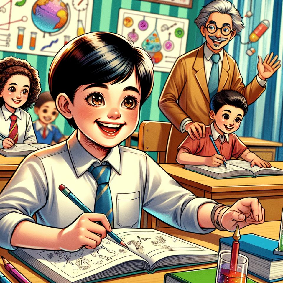 child school happy cartoon text effect image