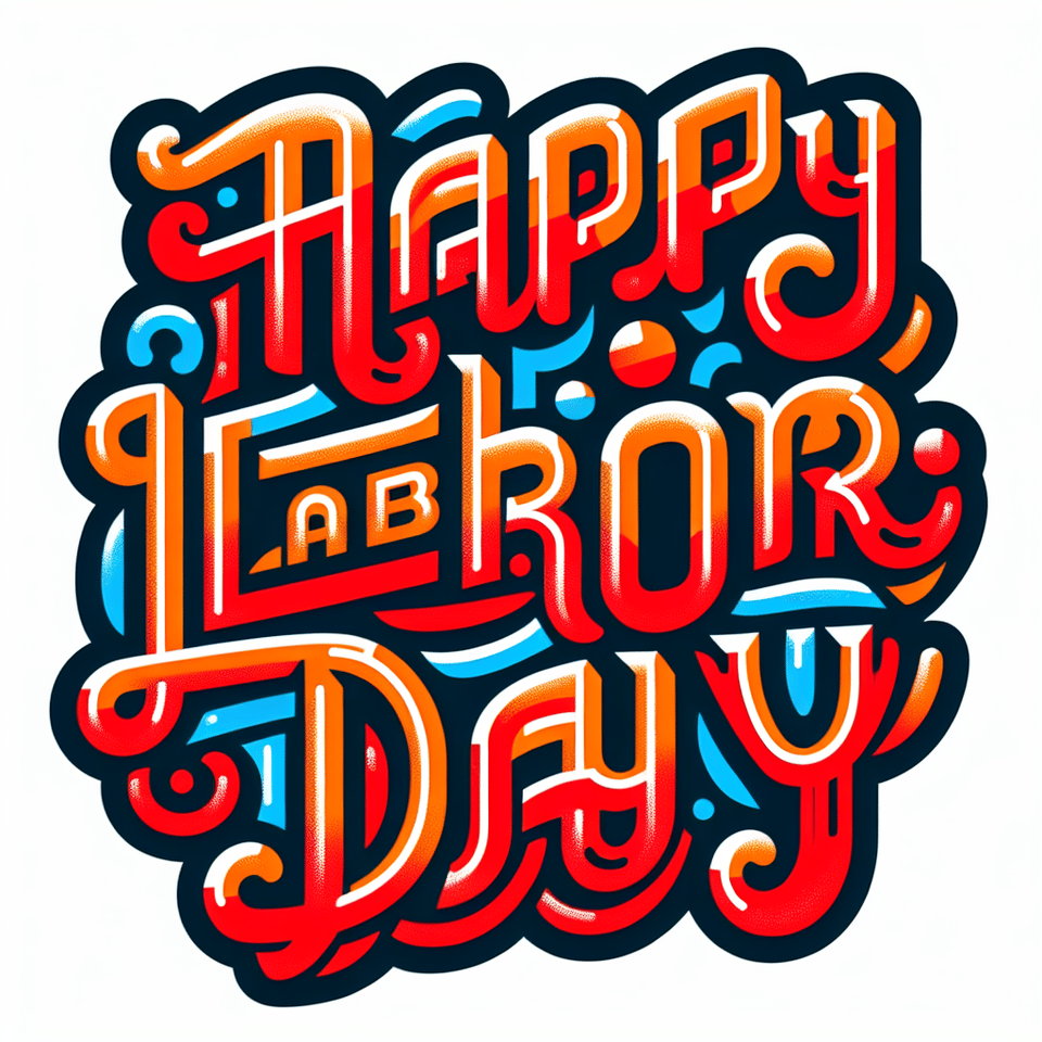 happy labor day Text Effect white background text effect image