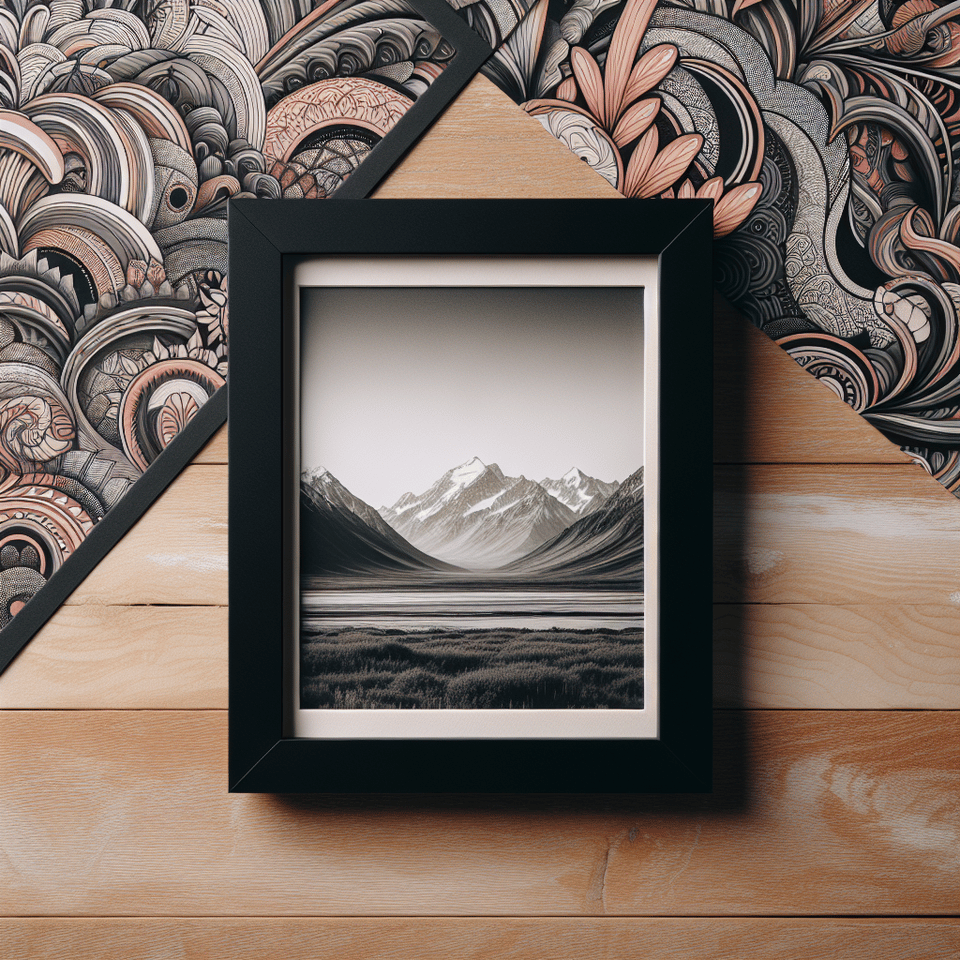a black framed photo frame on beautiful background orijinal text effect image
