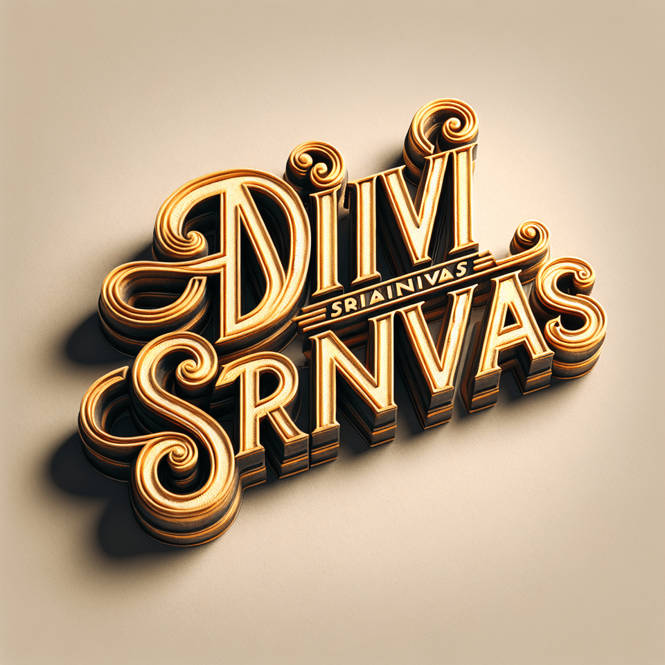 Text ADIVI SRINIVAS 3d text with gold shine vintage texture and font without any background text effect image