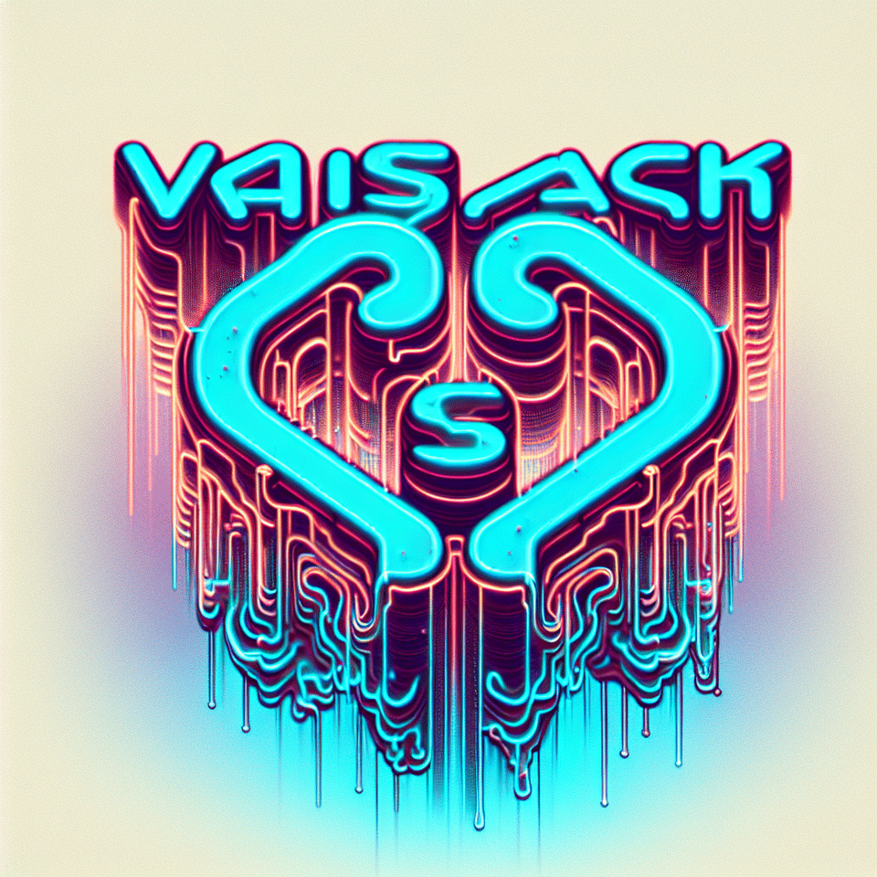Text VAISAKH CS cyberpunk style, three-dimensional, Neon effect, fluid within text, light background text effect image