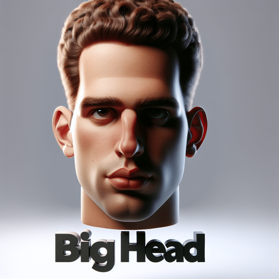 BIG HEAD 品牌, 3d render text effect image