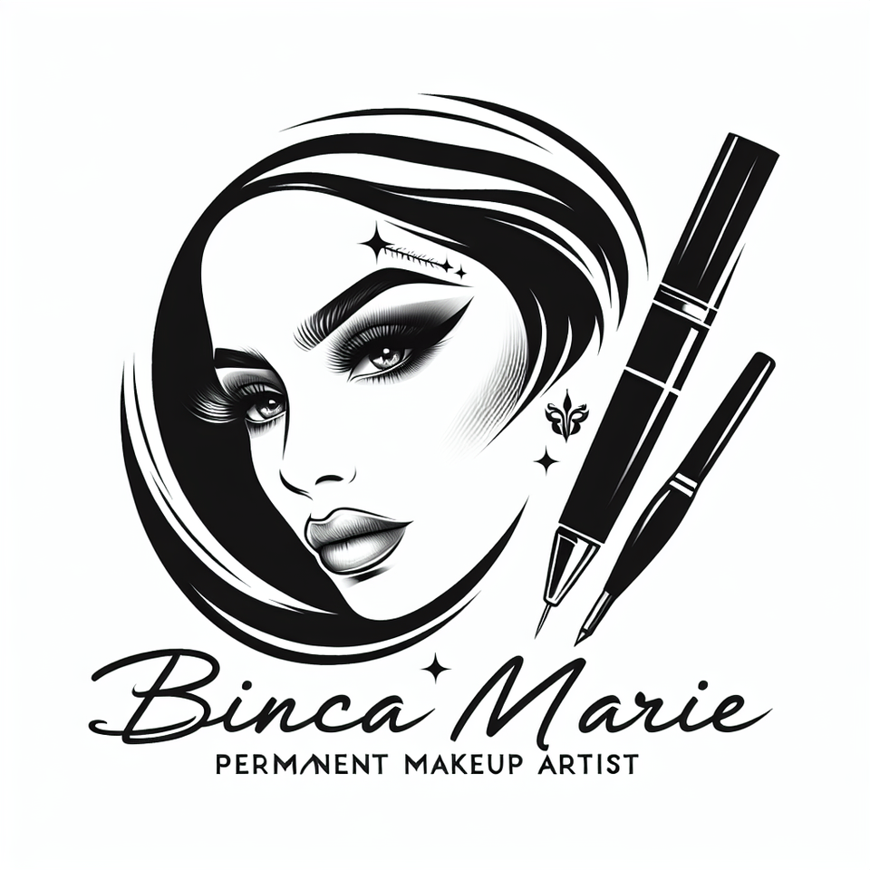 I'm in need of a professional logo for my business, Bianca Marie Permanent Make-up Artist. The primary focus of my business revolves around permenant makeup (brows, lips and eye liner tattoo). I prefer a logo that's elegant and sophisticated, which would reflect the high-quality andPRECISION services that I offer.,,Key Requirements:,- The logo should be modern, look high end, elegant and sophisticaed,- The logo should incorporate my name Bianca Marie and a modern representation of a face that conveys that I do eyebrow, lip, and eyeliner permenant makeup. text effect image